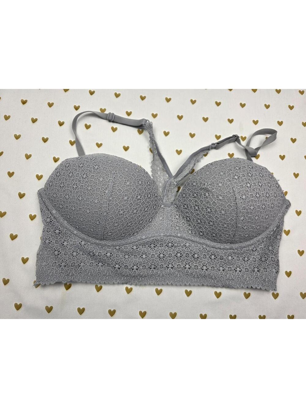 Victoria's Secret Grey Body By Victoria Wireless No Wire Bra Racerback 36B